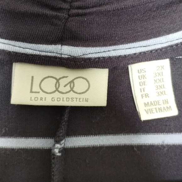 Logo By Lori Goldstein Striped Navy Blue Women's Sweater Size 2X - Picture 4 of 6